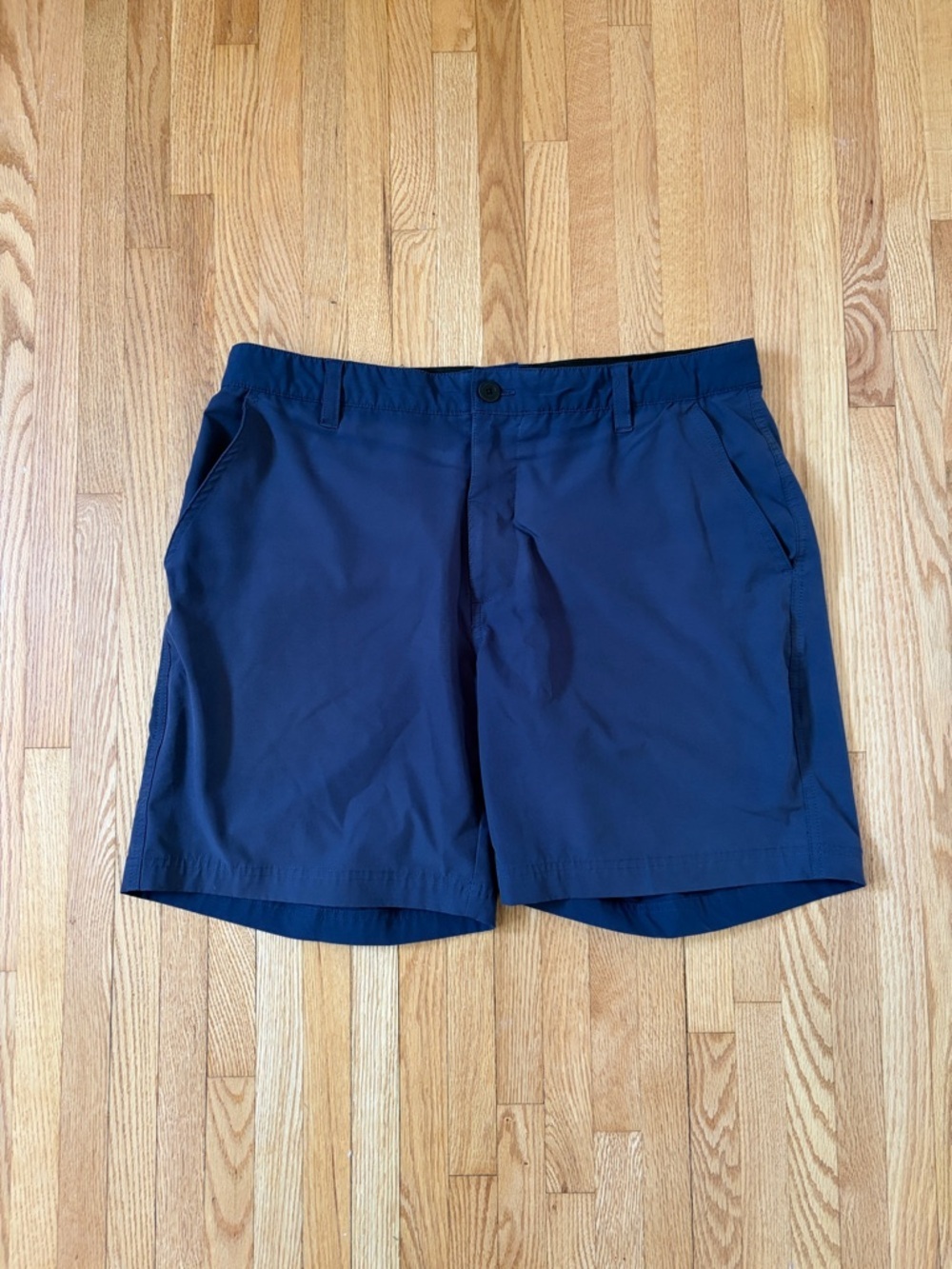 Waggle Navy Flat Front Athletic Golf Shorts